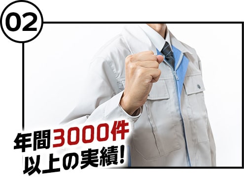 年間3,000件以上の実績！